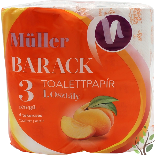 Müller toalettpapír 4 tekercs 3 rétegű barack