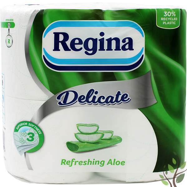 Regina toalettpapír 4 tekercs 3 réteg 150 lap Delicate refreshing aloe
