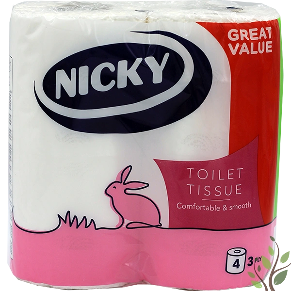 Nicky toalettpapír 4 tekercs 3 réteg 95 lap comfortable&smooth